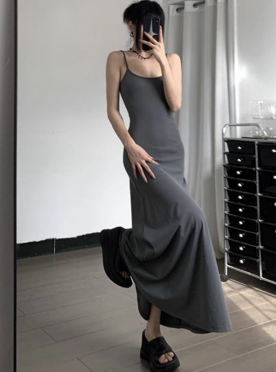 Newest Sexy Spaghetti Straps A Line Ankle Length Seaside Dating Dress Summer Dress D1813