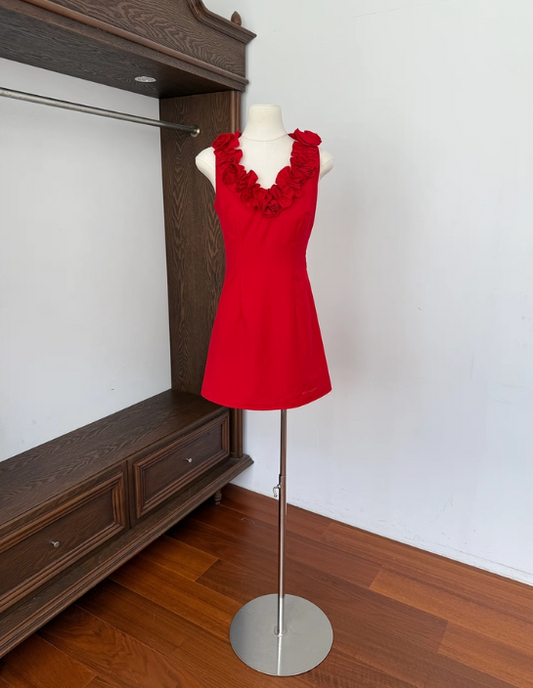 Jupe courte d'été à bretelles plissées minimalistes pour femme, tenue de soirée D1905