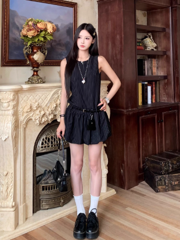 Newest Crew Neck Striped Short Skirt Casual Dress Women Summer Date Dress D1917