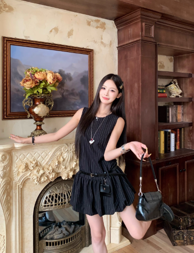 Newest Crew Neck Striped Short Skirt Casual Dress Women Summer Date Dress D1917