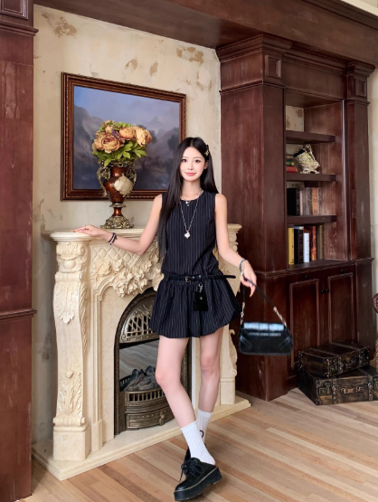 Newest Crew Neck Striped Short Skirt Casual Dress Women Summer Date Dress D1917