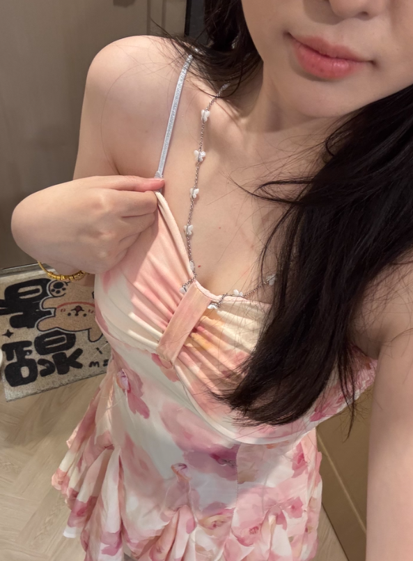 Vacation Halter Pleated Floral Summer Short Skirt Women Date Dress D1980