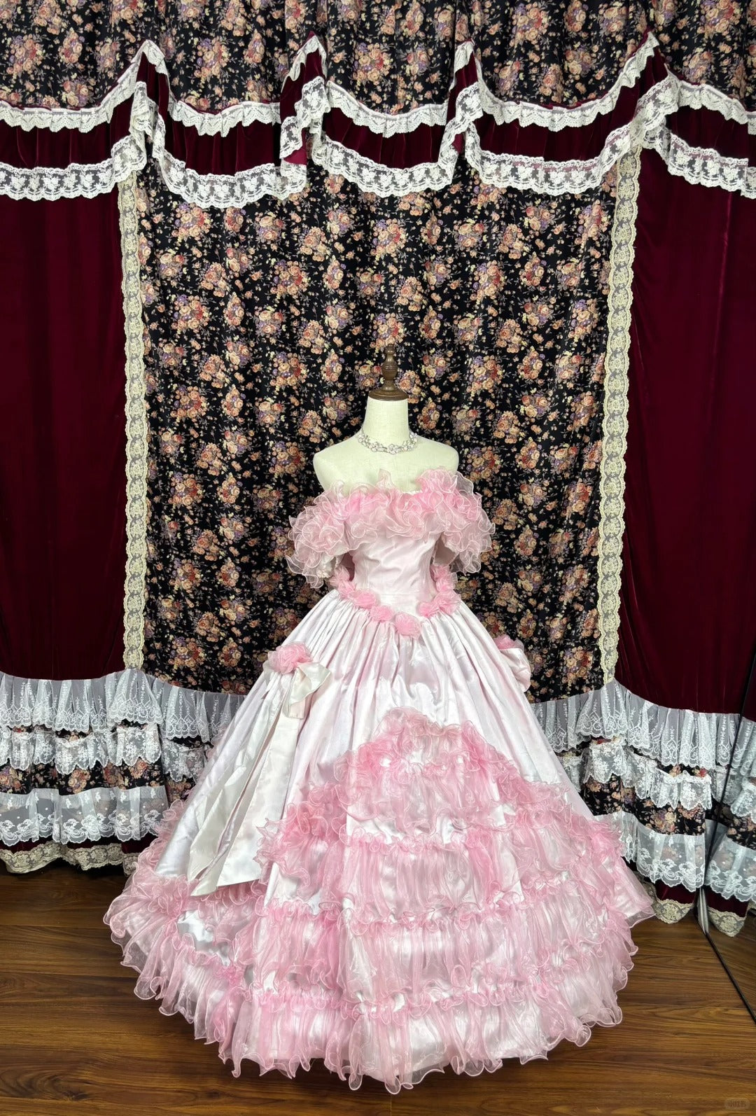 Sweet Off the Shoulder Handmade Flower Pleated Tulle Evening Dress Cocktail Dress Quinceanera Prom Dress D1990