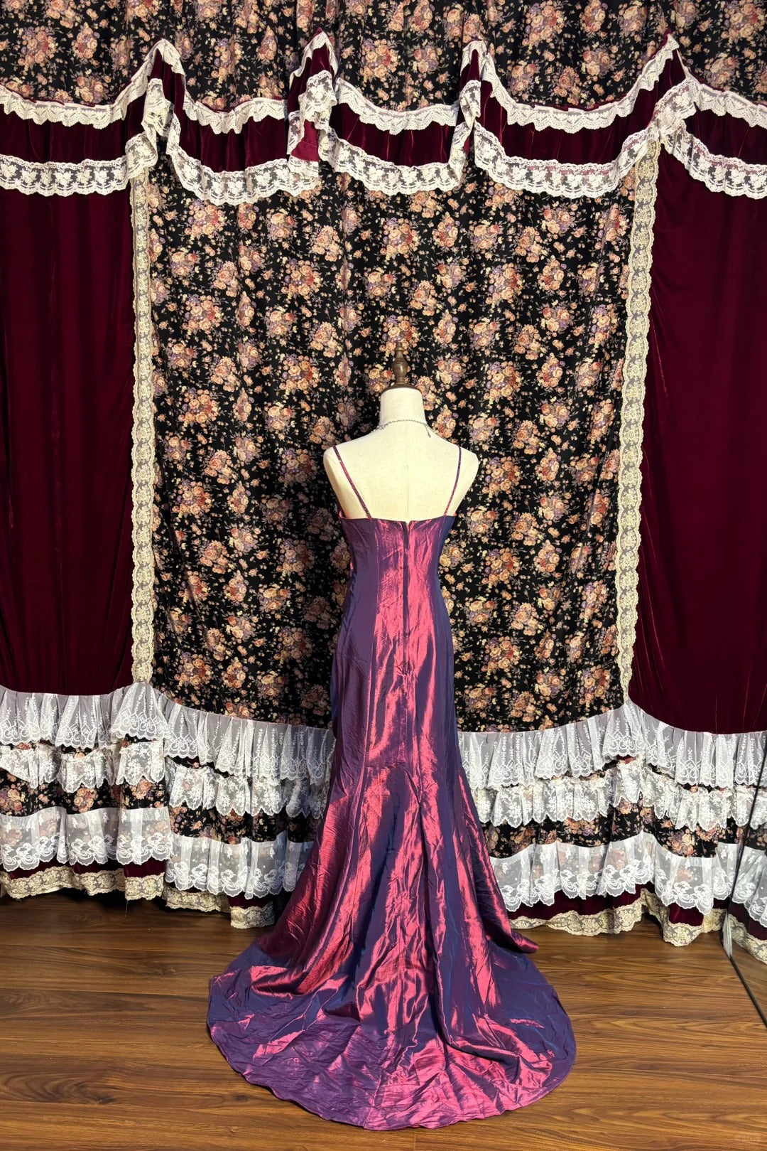 Elegant Spaghetti Straps Beaded Flower Mermaid Dress Prom Dress Evening Dress Birthday Party Dress D2088