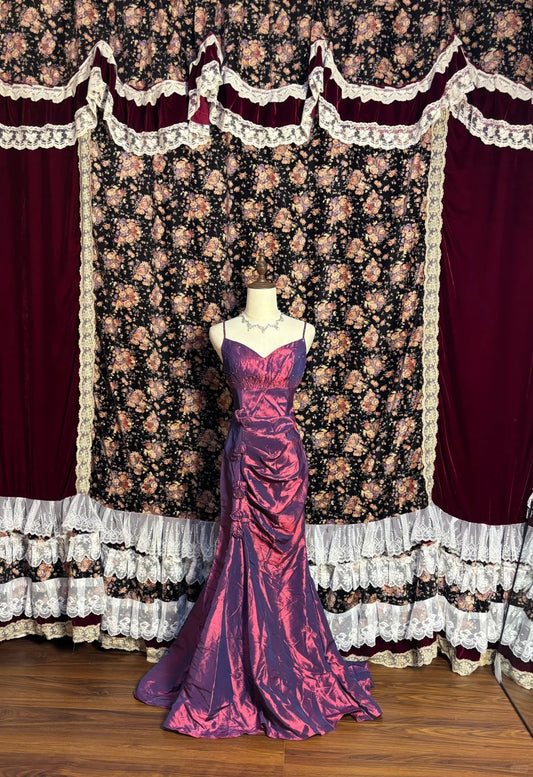 Elegant Spaghetti Straps Beaded Flower Mermaid Dress Prom Dress Evening Dress Birthday Party Dress D2088