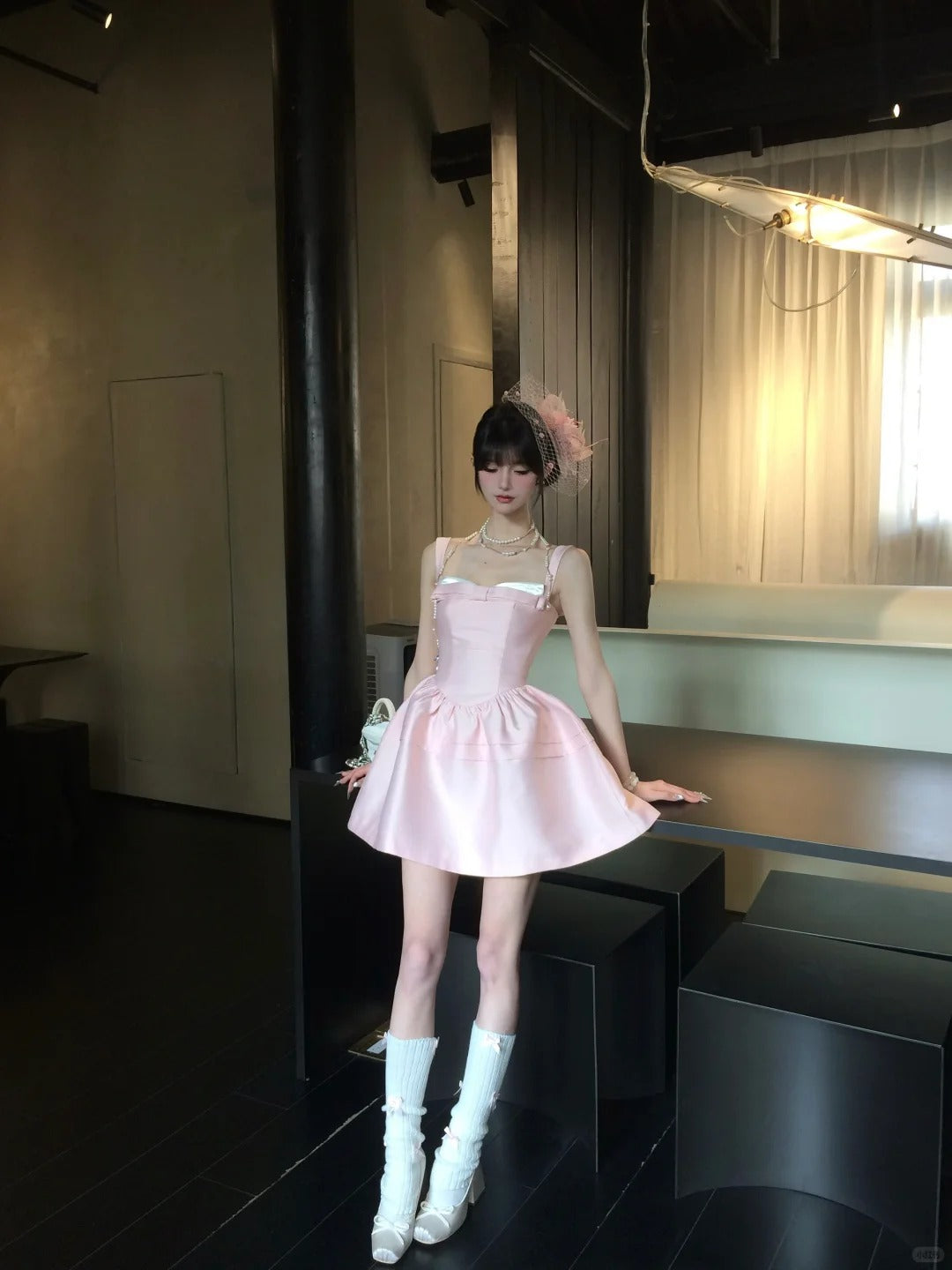Cute Pink Square Neckline Pleated Short Prom Dress Homecoming Dress Birthday Party Dress D2108