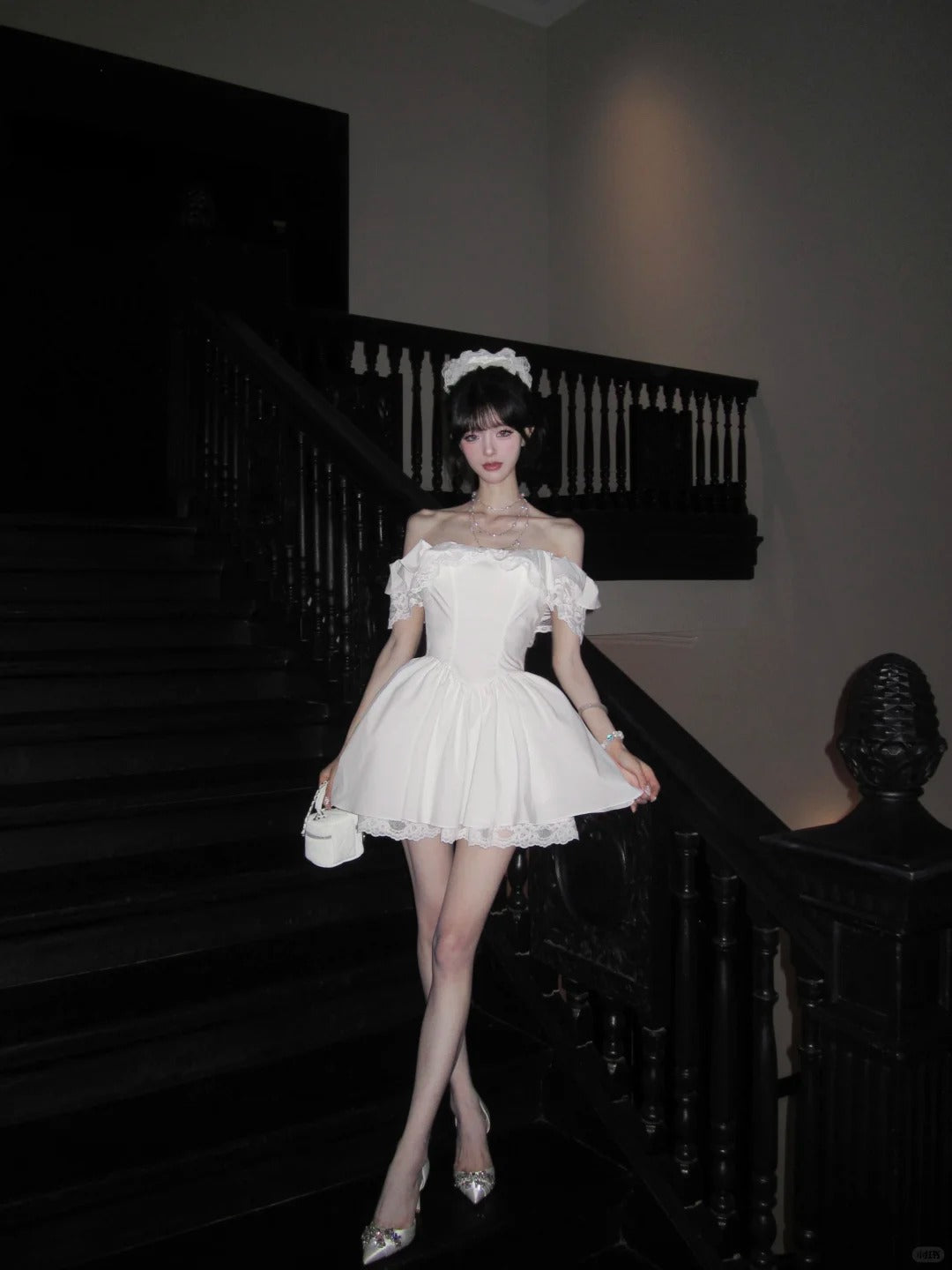 Elegant A Line Off the Shoulder Lace Ruffle Pleated Short Prom Dress Homecoming Dress Birthday Party Dress D2109