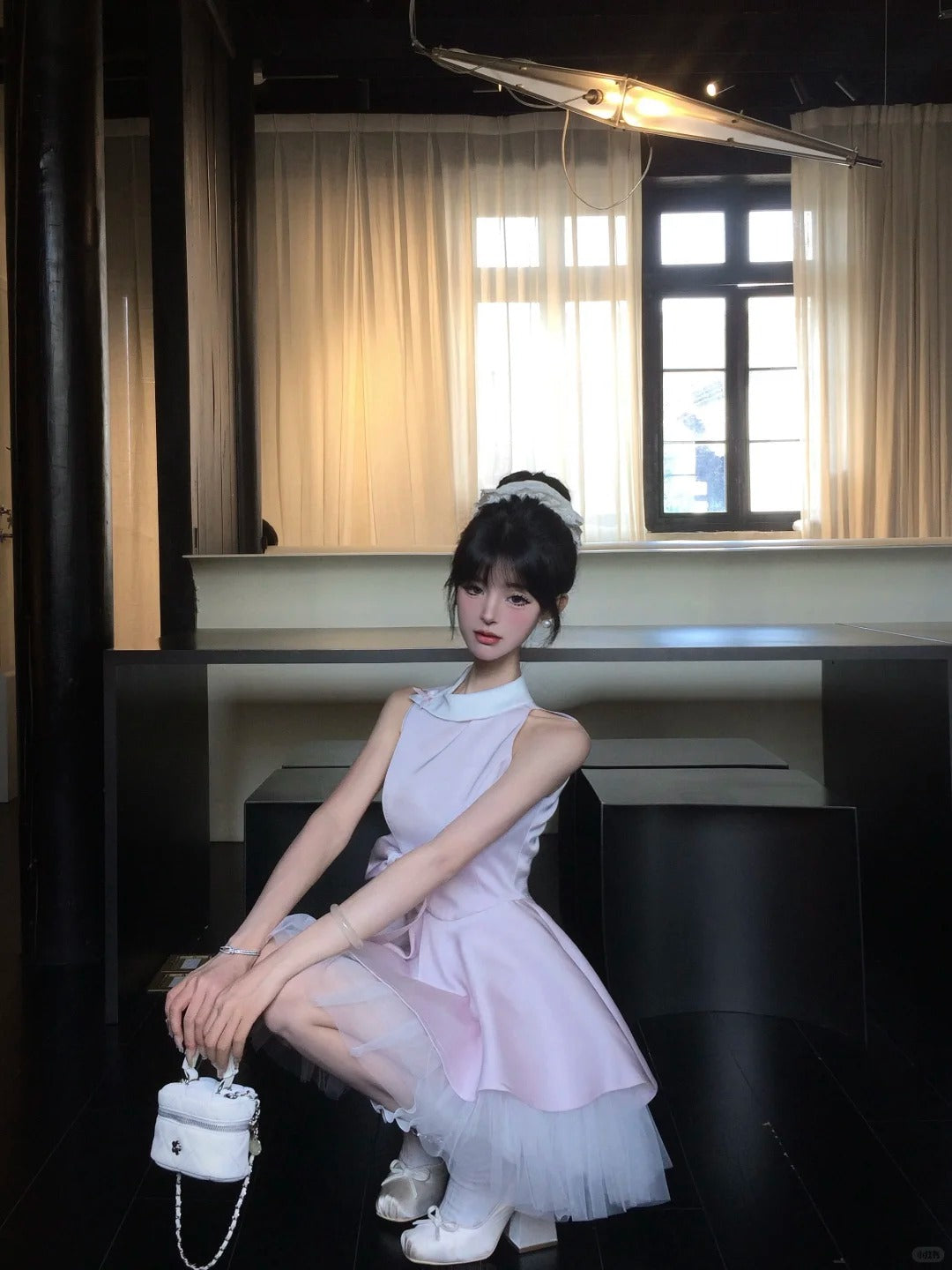 Cute A Line Bowknot Tulle Tiered Short Prom Dress Homecoming Dress Birthday Party Dress D2111