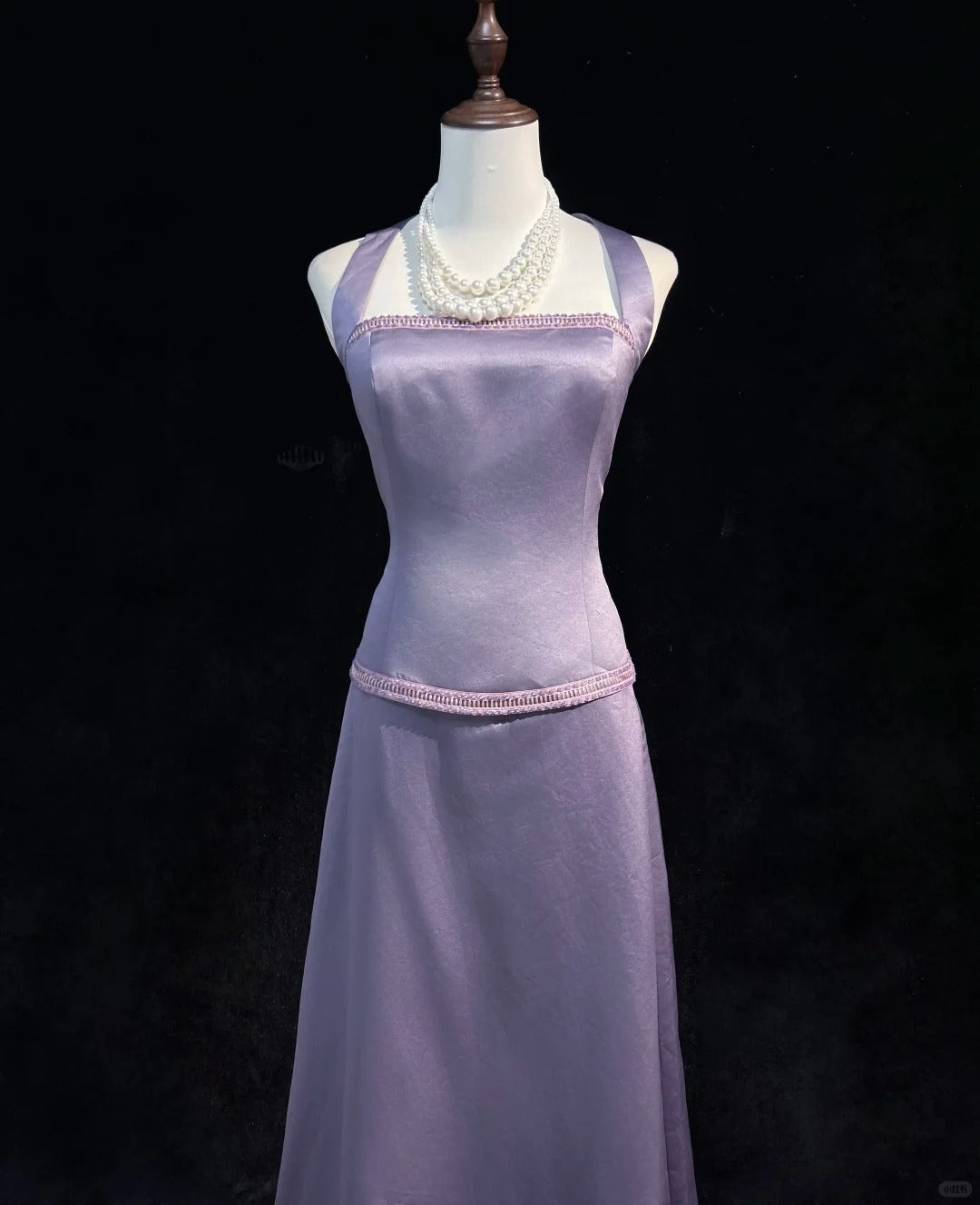 Elegant A Line Halter Satin Prom Dress Evening Dress Birthday Party Dress D2115