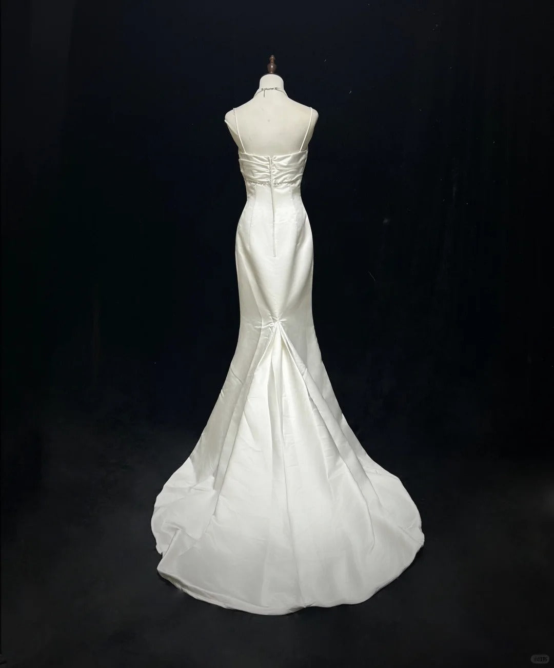 Elegant Spaghetti Straps Pleated Satin Floor Length Prom Dress Evening Dress Birthday Party Dress D2116