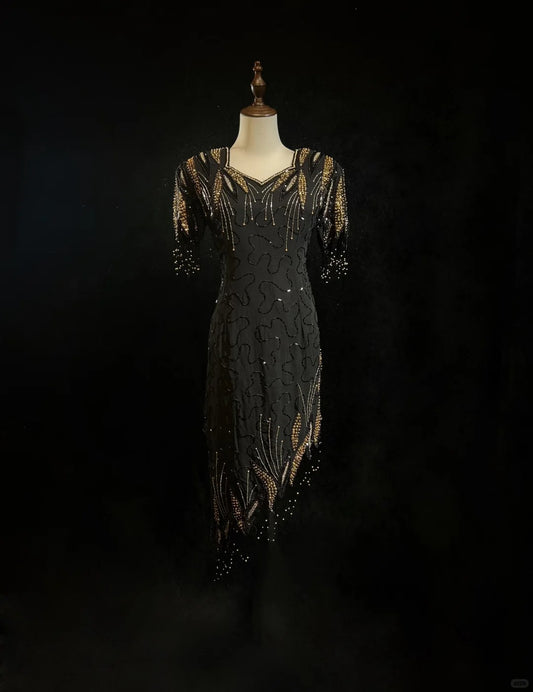 Superbe robe de bal brillante à paillettes et ourlet asymétrique, robe de soirée, robe de fête d'anniversaire D2117