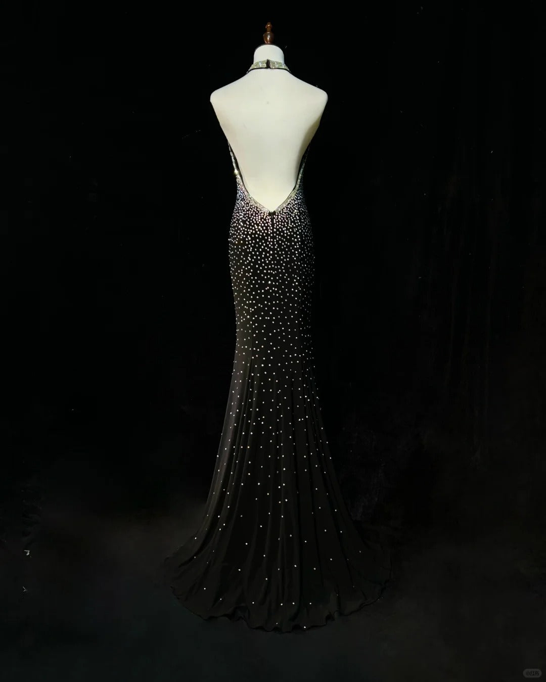 Shiny Halter Rhinestone Pleated Mermaid Prom Dress Evening Dress Birthday Gala Dress D2121