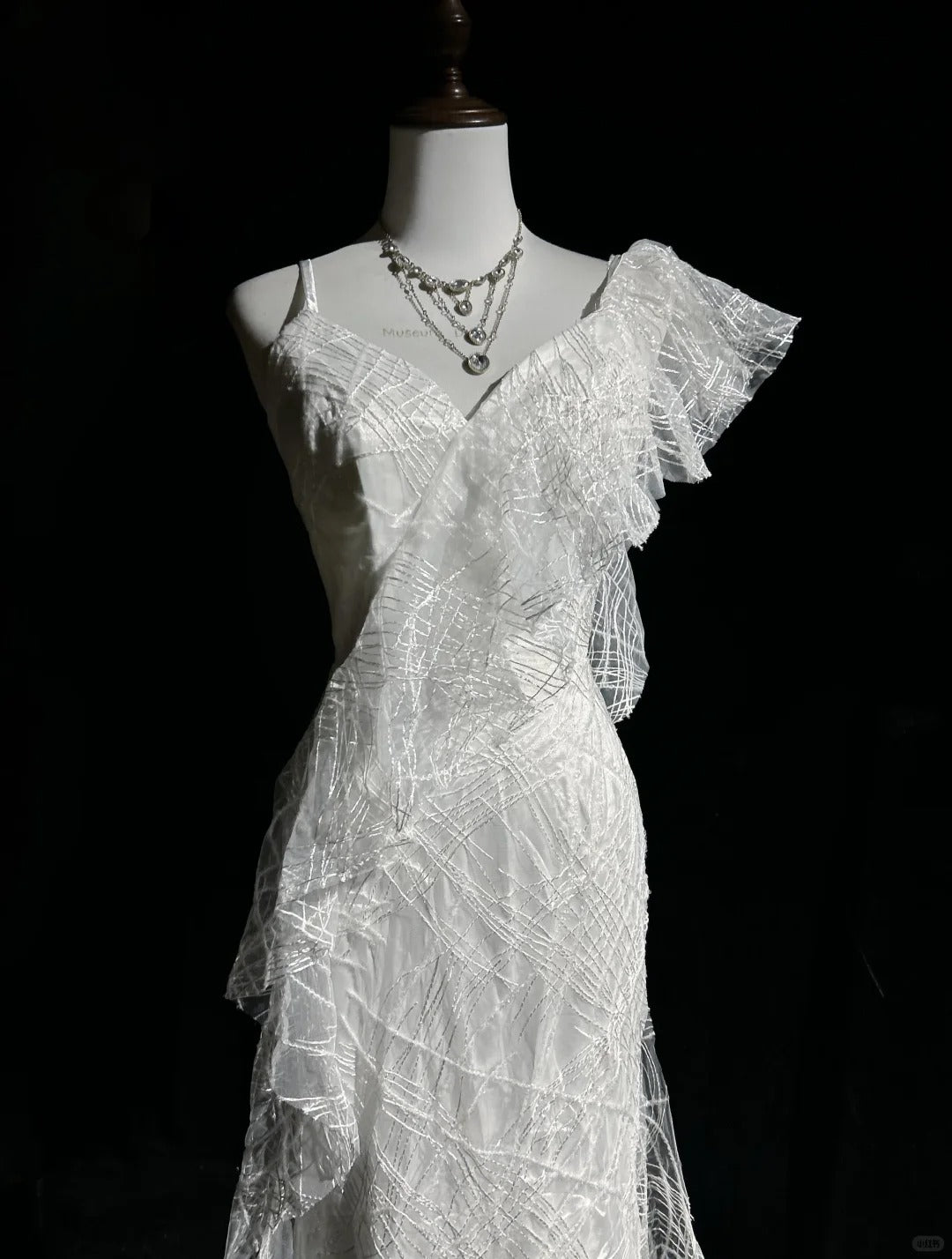 Elegant Asymmetrical Neckline Ruffle Pleated Floor Length Prom Dress Wedding Dress Evening Dress Party Dress D2123