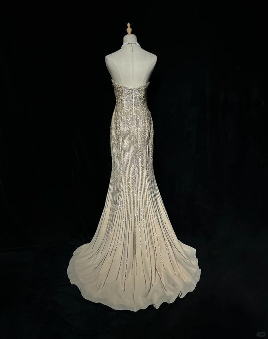 Shiny Sweetheart Neckline Sequins Floor Length Prom Dress Evening Dress Party Dress   D2131