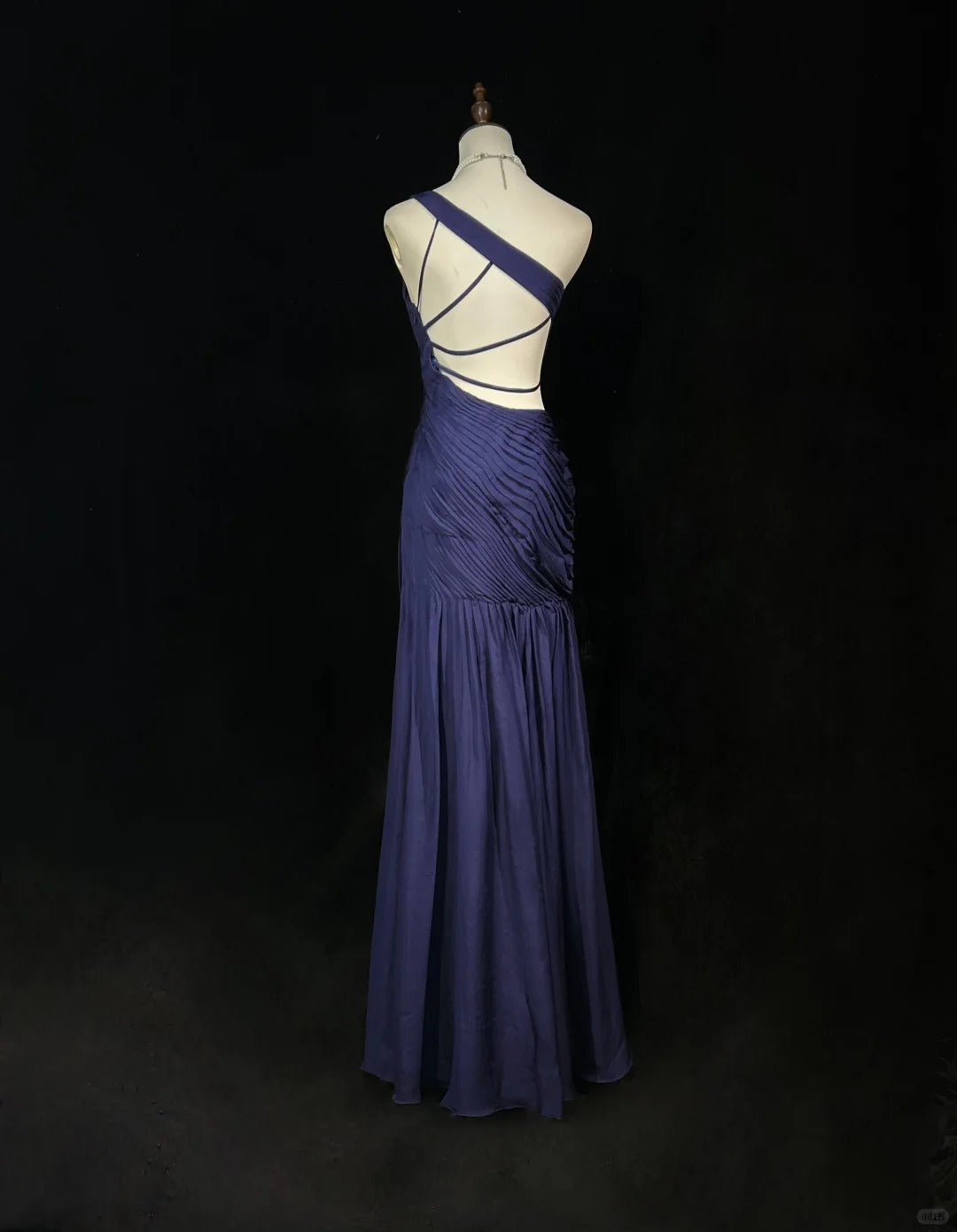 Beauty Asymmetrical Shoulder Pleated Backless Prom Dress Evening Dress Party Dress D2133