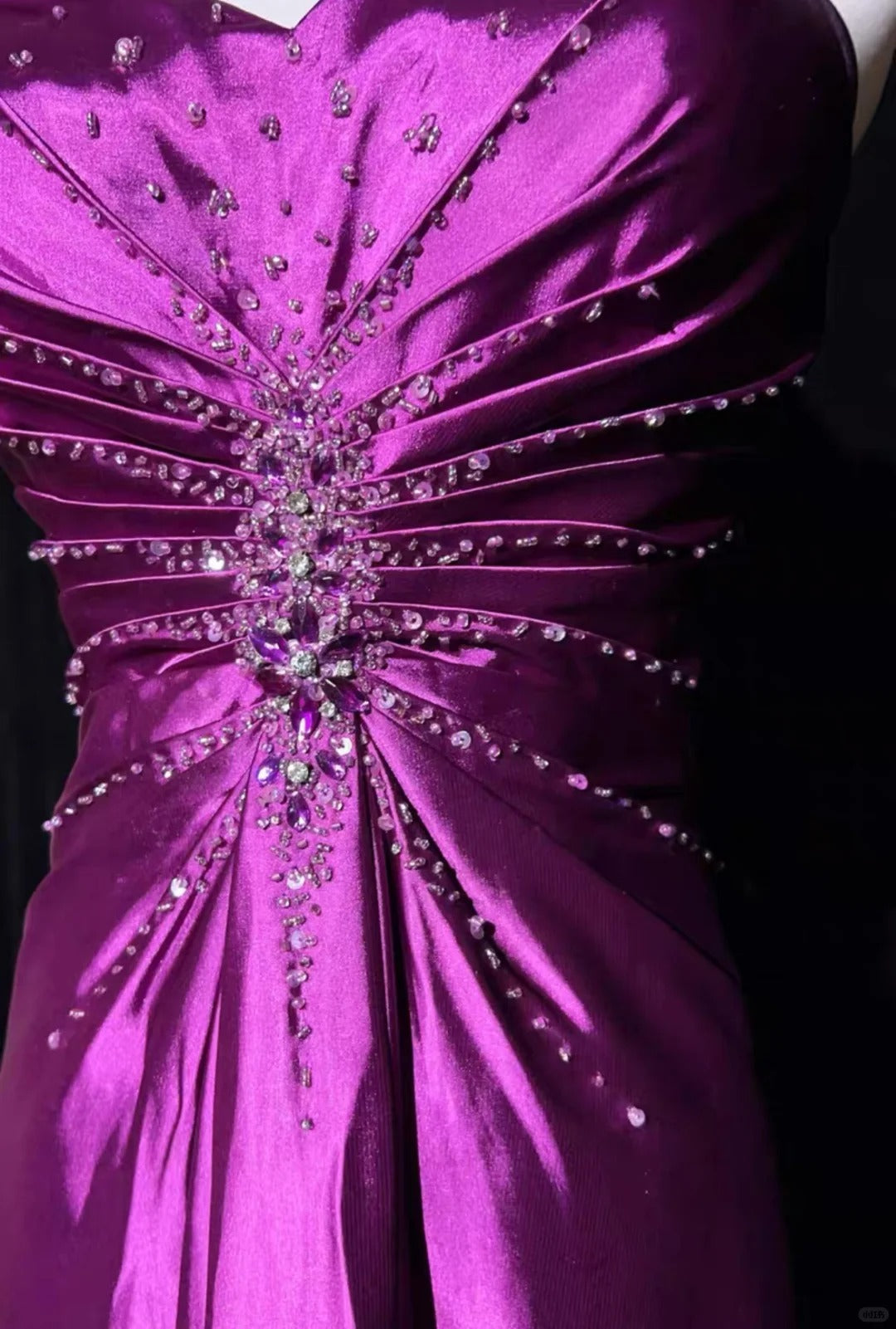 Gorgeous Spaghetti Straps Crystal Pleated Prom Dress Evening Dress Gala Dress Long Gown D2157