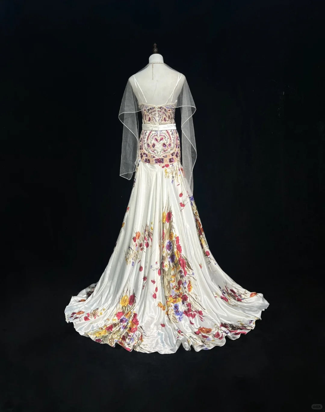 Elegant Spaghetti Straps Sequins Print Floor Length Prom Dress Evening Dress Gala Dress D2161