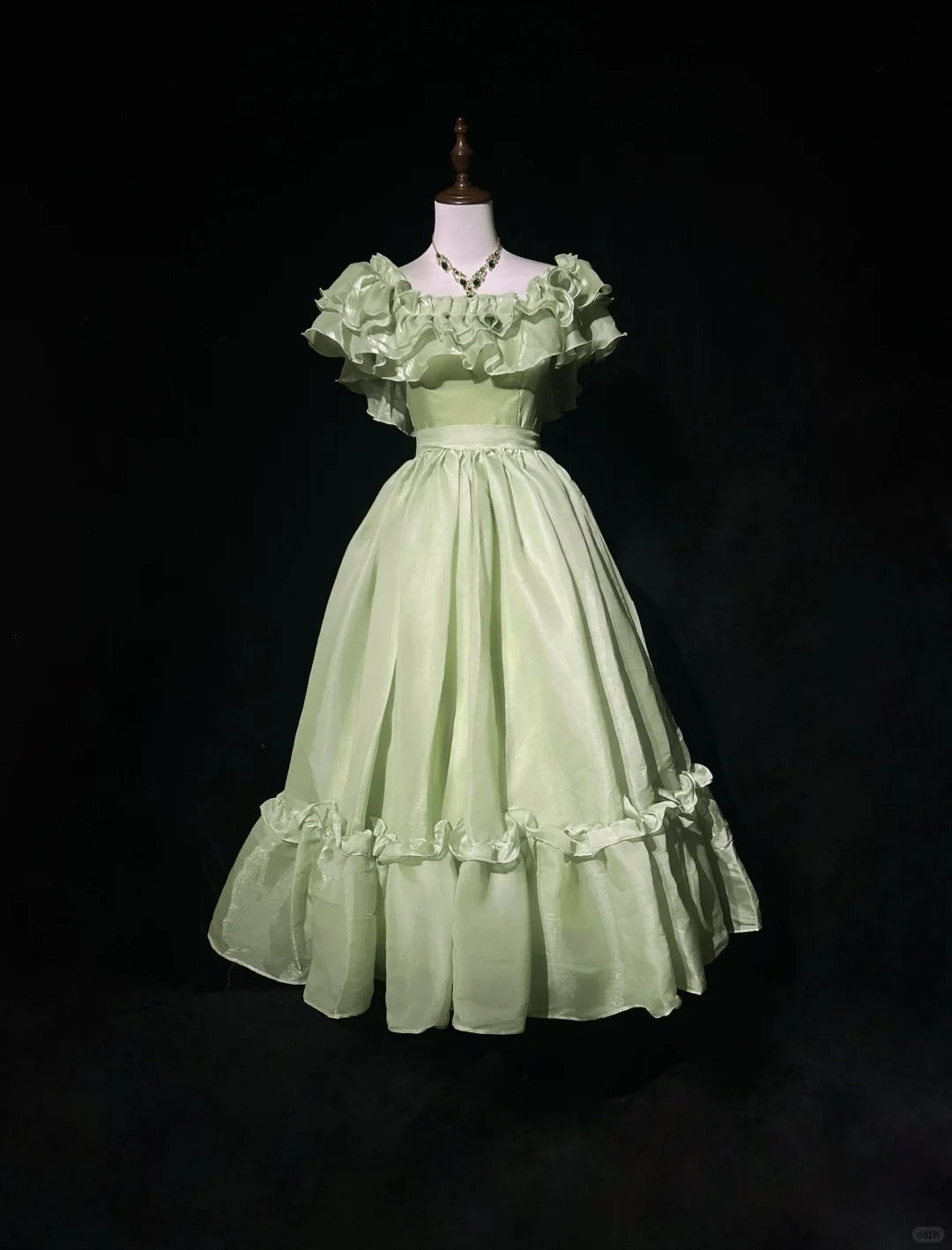 Sweet Square Neckline Ruffle Pleated with Bowknot Prom Dress Evening Dress Gala Dress D2166