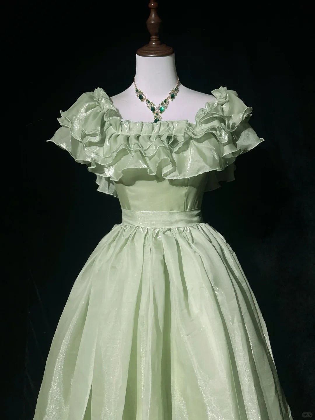 Sweet Square Neckline Ruffle Pleated with Bowknot Prom Dress Evening Dress Gala Dress D2166