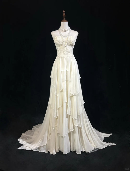 Elegantes herzförmiger Ausschnitt, gestuftes Plissee-Ballkleid, Abendkleid, Galakleid D2167