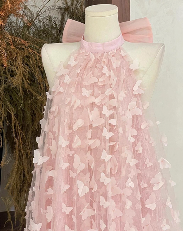 Cute Halter Buttlerfly Backless Short Prom Dress Back to School Outfits Homecoming Dress Sweet 16 Dress Party Dress D2193
