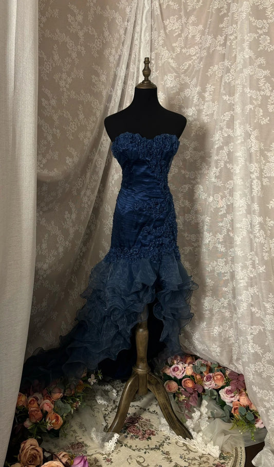 Robe de bal élégante à volants et décolleté en cœur, robe de soirée, robe de gala, D2240