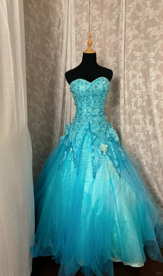 Charmantes Ballkleid Sweetheart Blumen Galakleid Abendkleid Tanzkleid D2247
