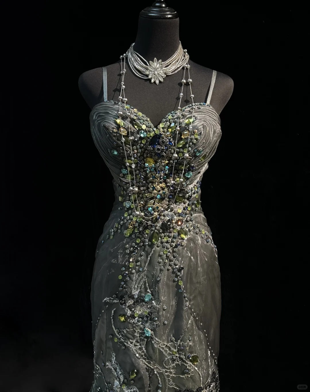 Gorgeous Prom Dress Spaghetti Straps Crystal Backless Gala Dress Evening Dress D2250
