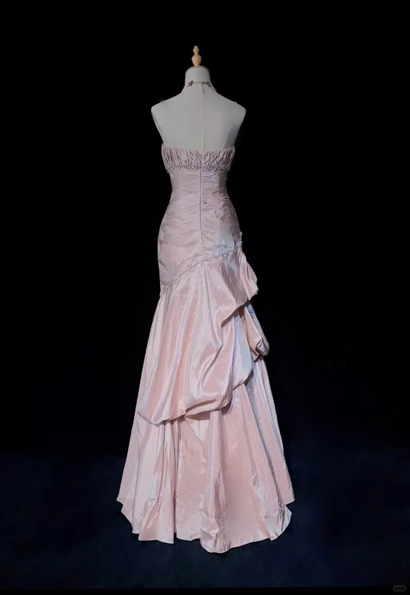 Sweet Prom Dress Strapless Crystal Pleated Gala Dress Evening Dress Customized Dress D2251