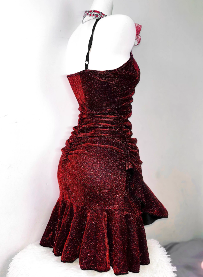Charming Homecoming Dress Tight Spaghetti Straps Wine Red Short Prom Dress Party Dress Cocktail Dress D2290