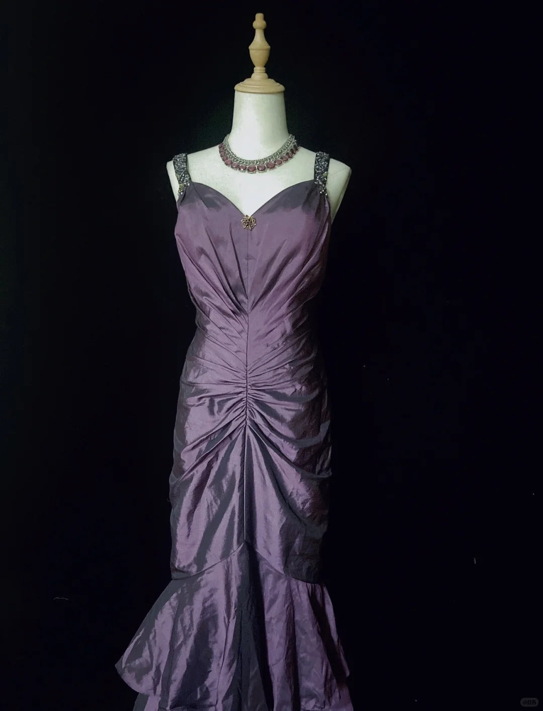 Elegant Prom Dress Spaghetti Straps Pleated Tiered Mermaid Dress Evening Dress Gala Dress D2293