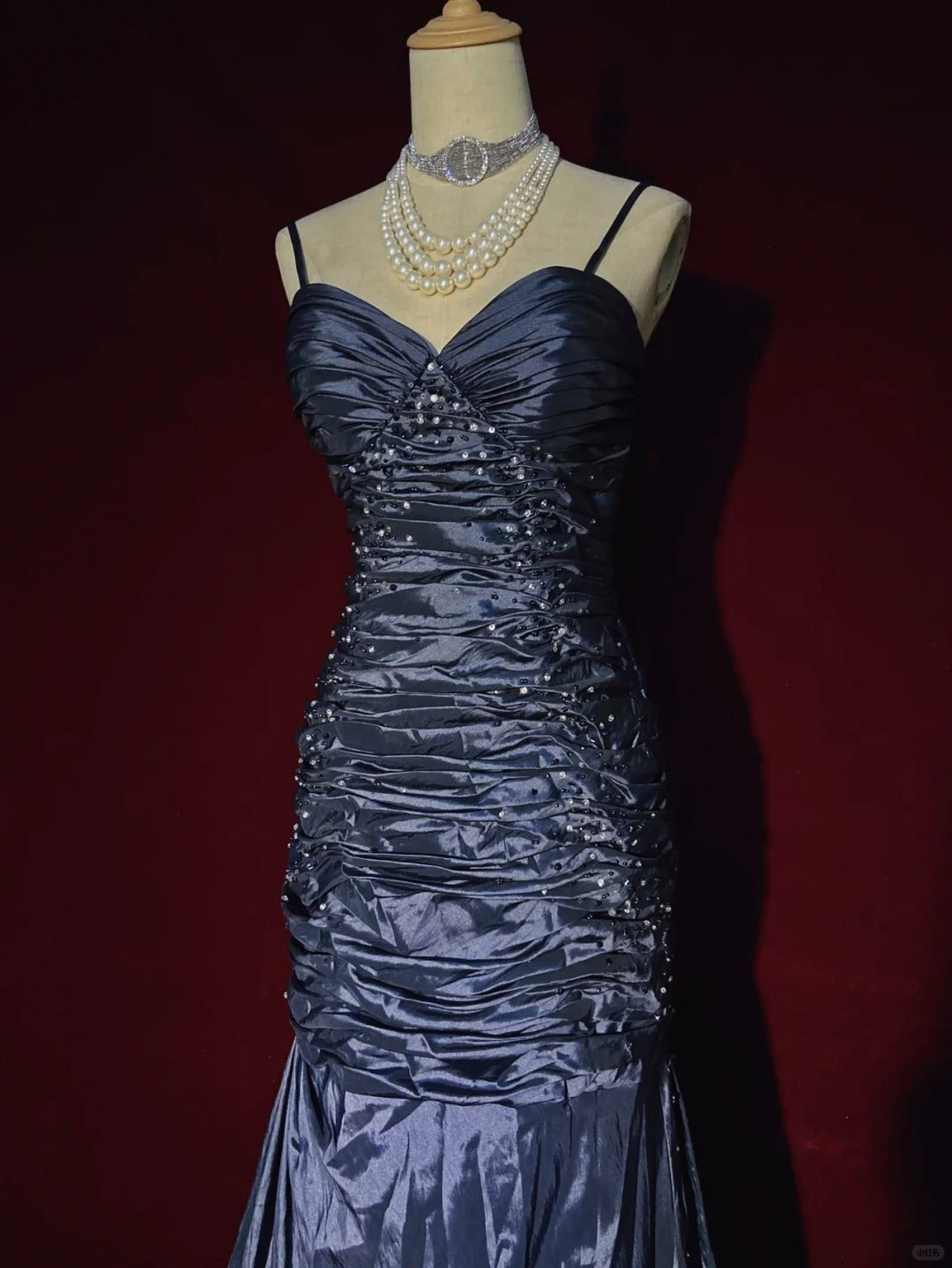 Elegant Prom Dress Spaghetti Straps Pleated Gala Dress Evening Dress Business Dinner Dress Mermaid Dress D2322