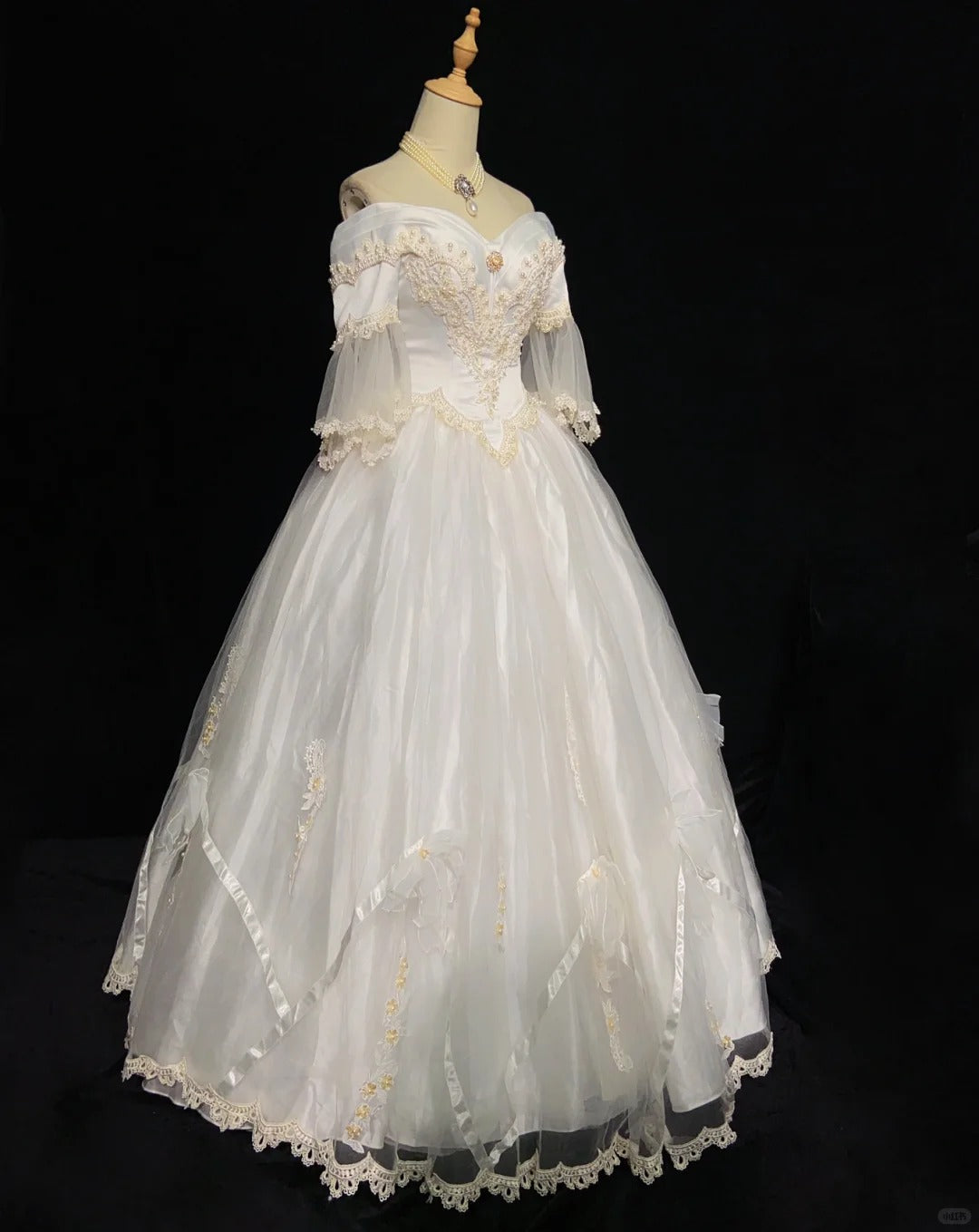 Elegant Wedding Dress Sweetheart Neck Pearl Gala Dress Evening Dress Birthday Outfits Ball Gown D2326
