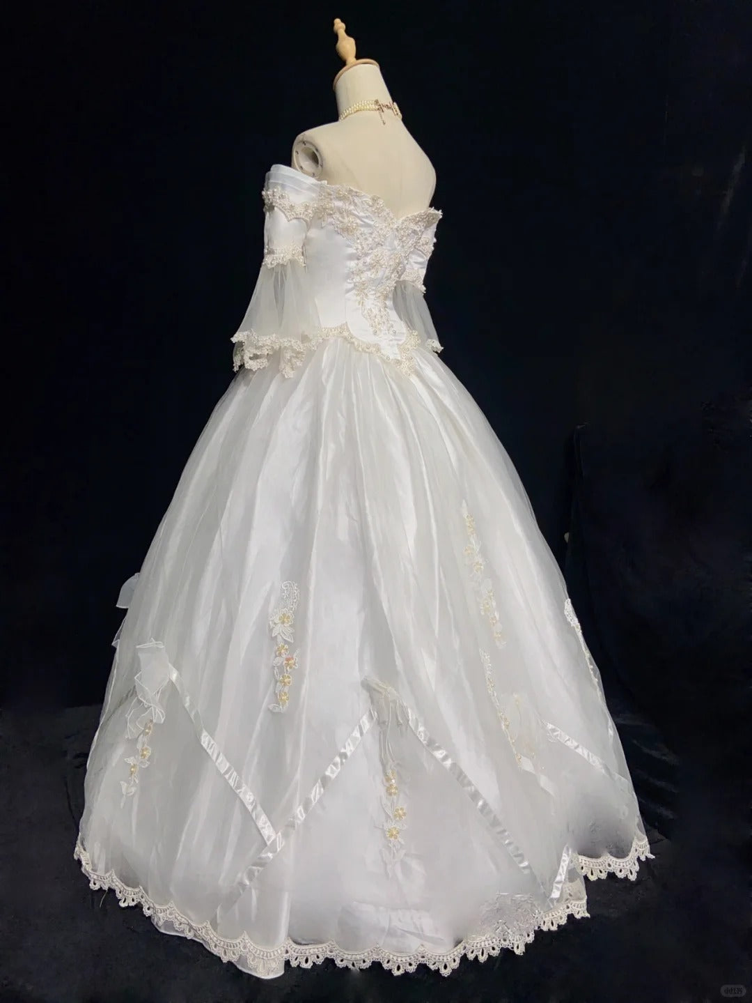 Elegant Wedding Dress Sweetheart Neck Pearl Gala Dress Evening Dress Birthday Outfits Ball Gown D2326