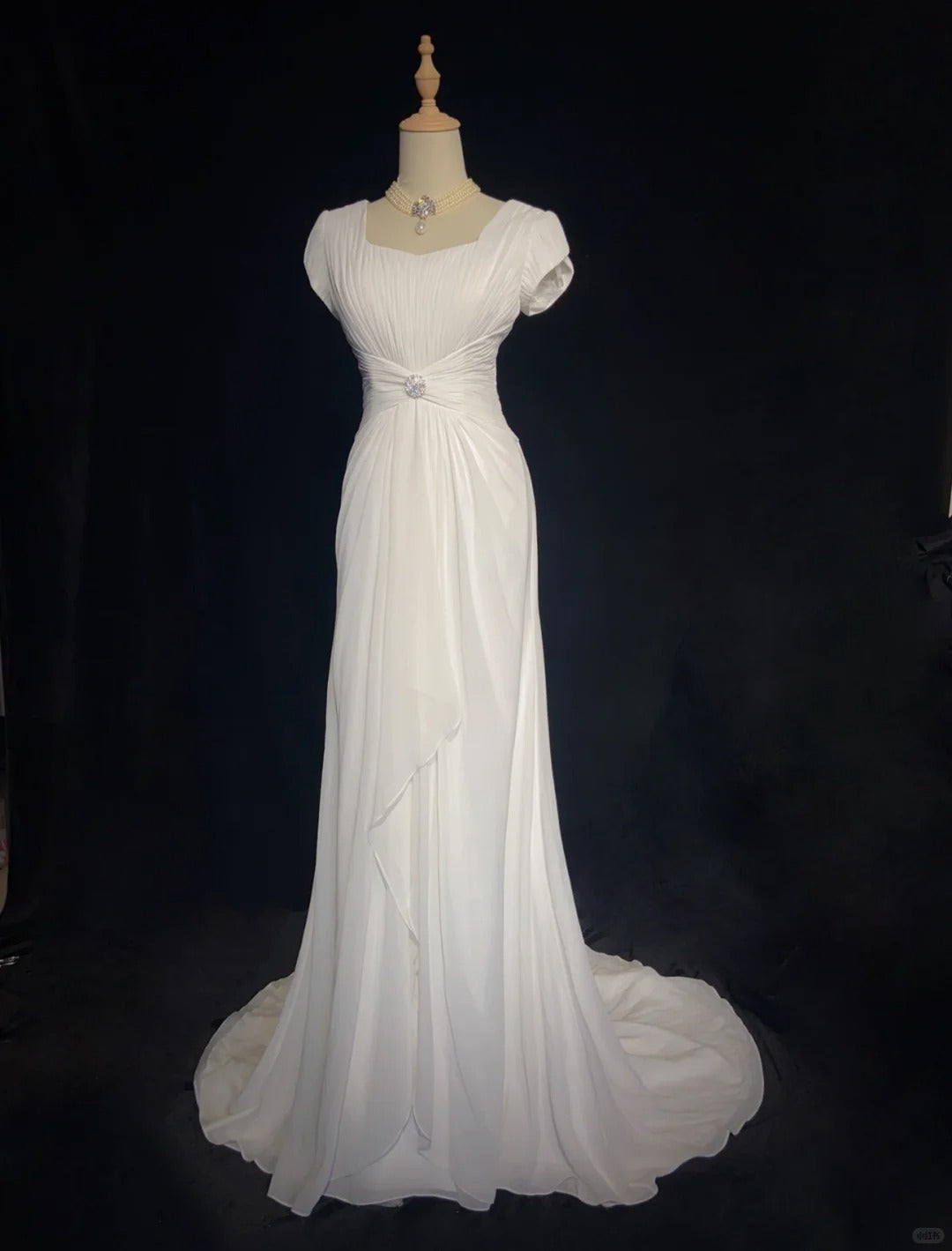 Charming Prom Dress Square Neck Pleated Gala Dress Evening Dress Business Dinner Dress Prom Gown D2327