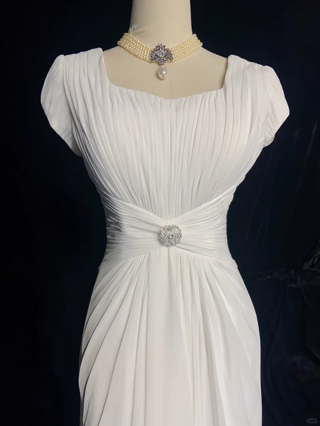 Charming Prom Dress Square Neck Pleated Gala Dress Evening Dress Business Dinner Dress Prom Gown D2327