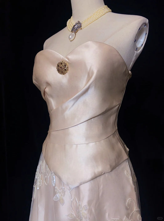 Sweet Prom Dress Sweetheart Pleated Flower Prom Dress Evening Dress Gala Dress Business Dinner Dress D2338