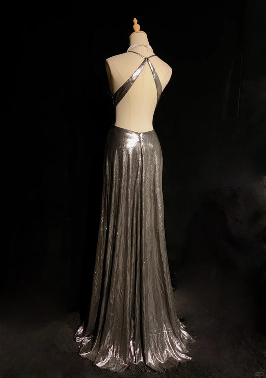 Robe de bal sexy à bretelles spaghetti, longue robe plissée, robe de soirée, robe de gala, robe de dîner d'affaires D2339