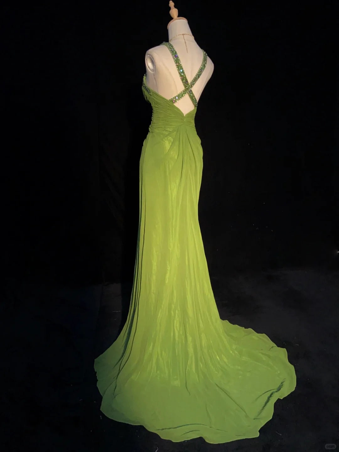 Charming Prom Dress Spaghetti Straps Pleated Backless Prom Gown Gala Dress Business Dinner Dress Evening Dress D2350