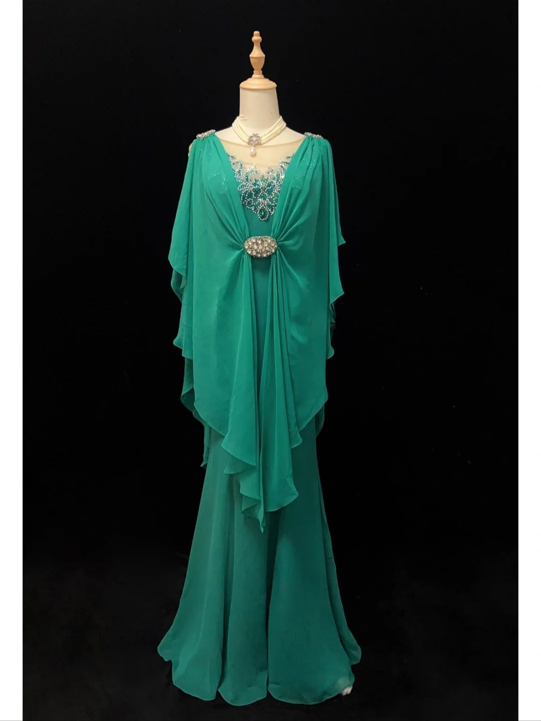 Elegant Prom Dress Crew Neck Rhinestone Mermaid Prom Gown Gala Dress Business Dinner Dress Evening Dress D2352