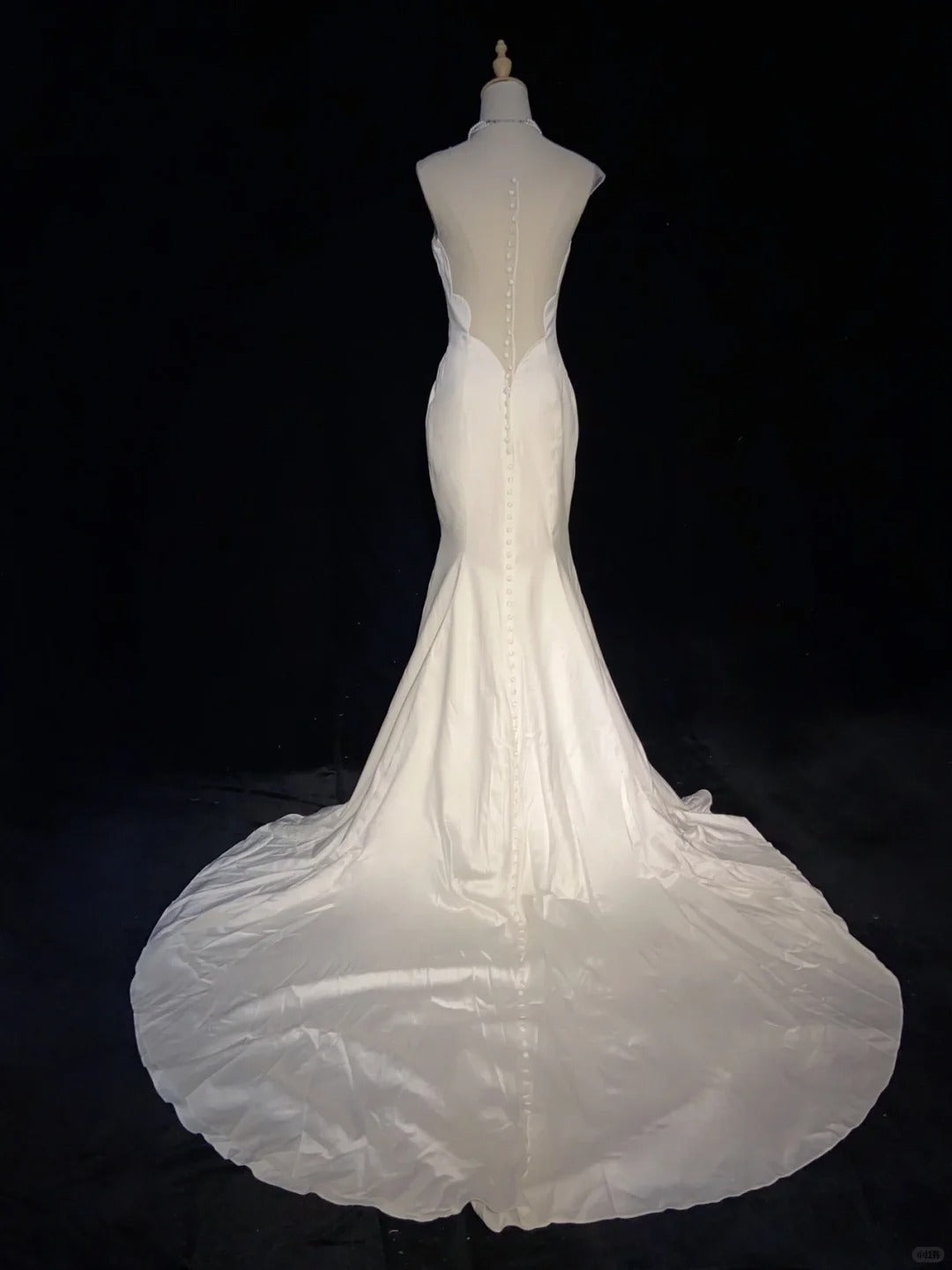 Minimalist Wedding Dress White Crew Neck Backless Mermaid Prom Gown Gala Dress Wedding Dress Evening Dress D2354