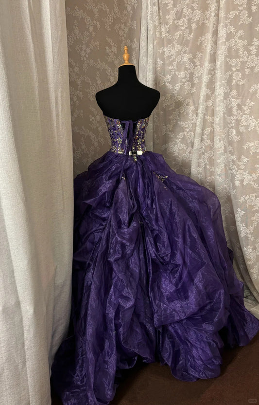 Elegantes Ballkleid Schatz Kristall Abendkleid Abendkleid Sweet 16 Kleid Prinzessin Kleid D2363