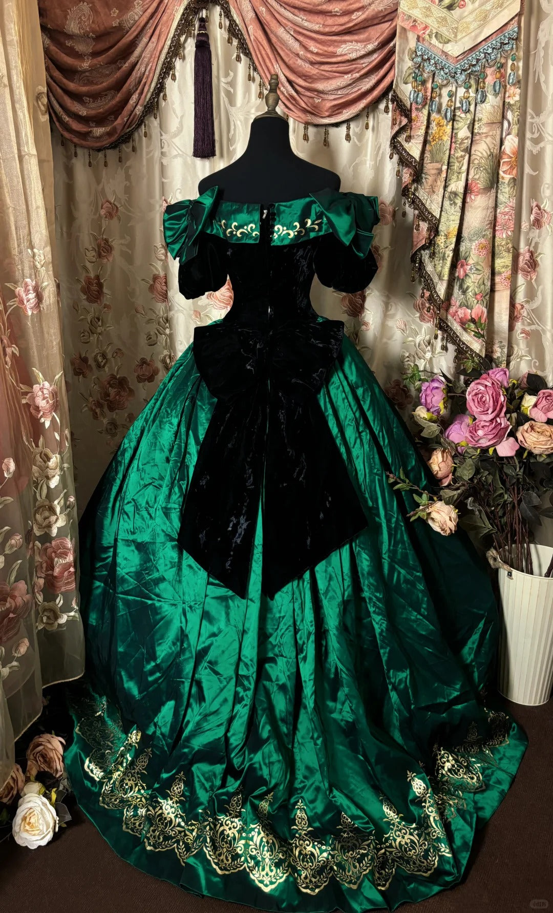 Elegant Ball Gown Off Shoulder Print Prom Dress Evening Dress Dancing Dress Princess Dress D2369