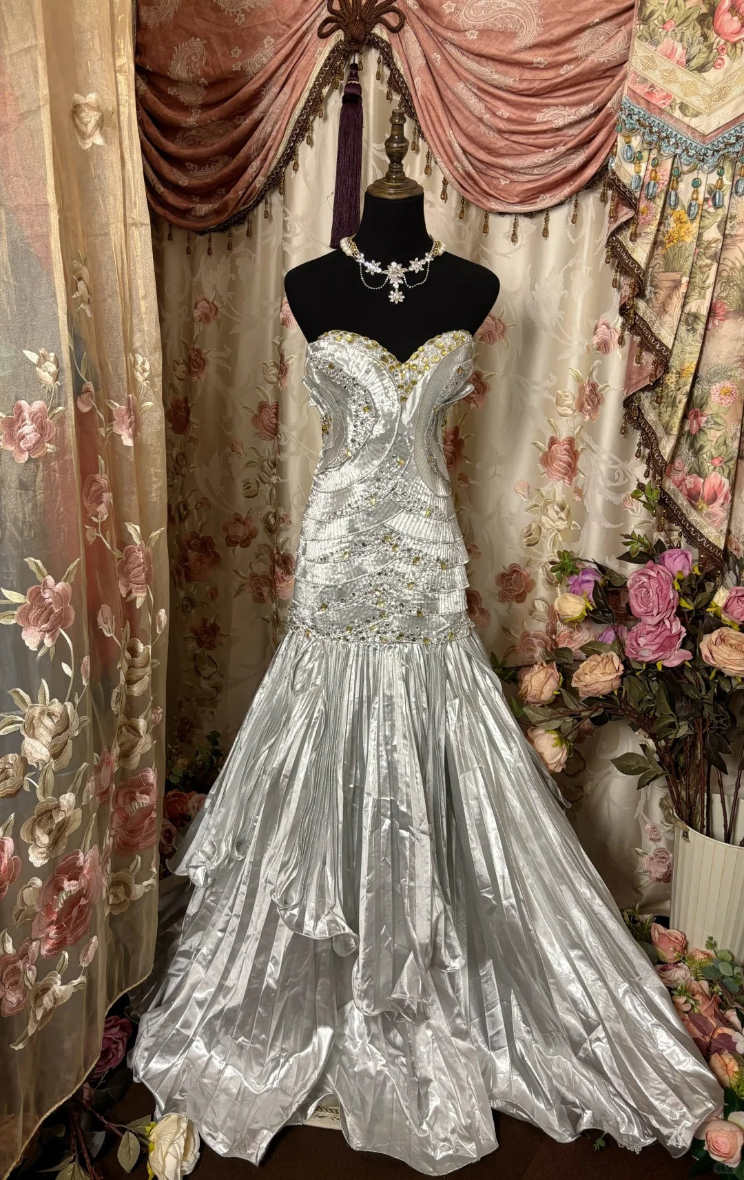 Beauty Prom Dress Sweetheart Crystal Pleated Prom Gown Evening Gala Dress Business Dinner Dress D2376