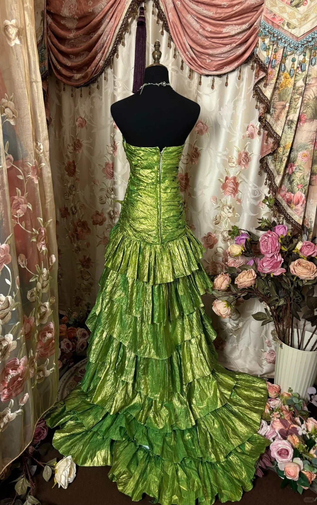 Charmante robe de bal bustier plissée à volants, robe de soirée, robe de gala, robe de dîner d'affaires D2378