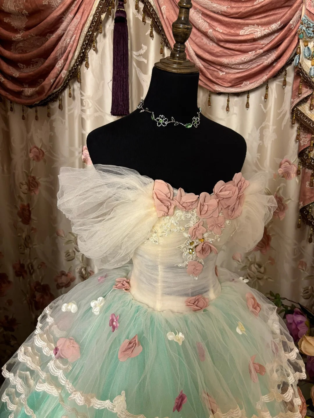 Sweet Prom Dress Off Shoulder Tulle Ball Gown Evening Dress Birthday Dress Quinceanera Dress Princess Dress D2382