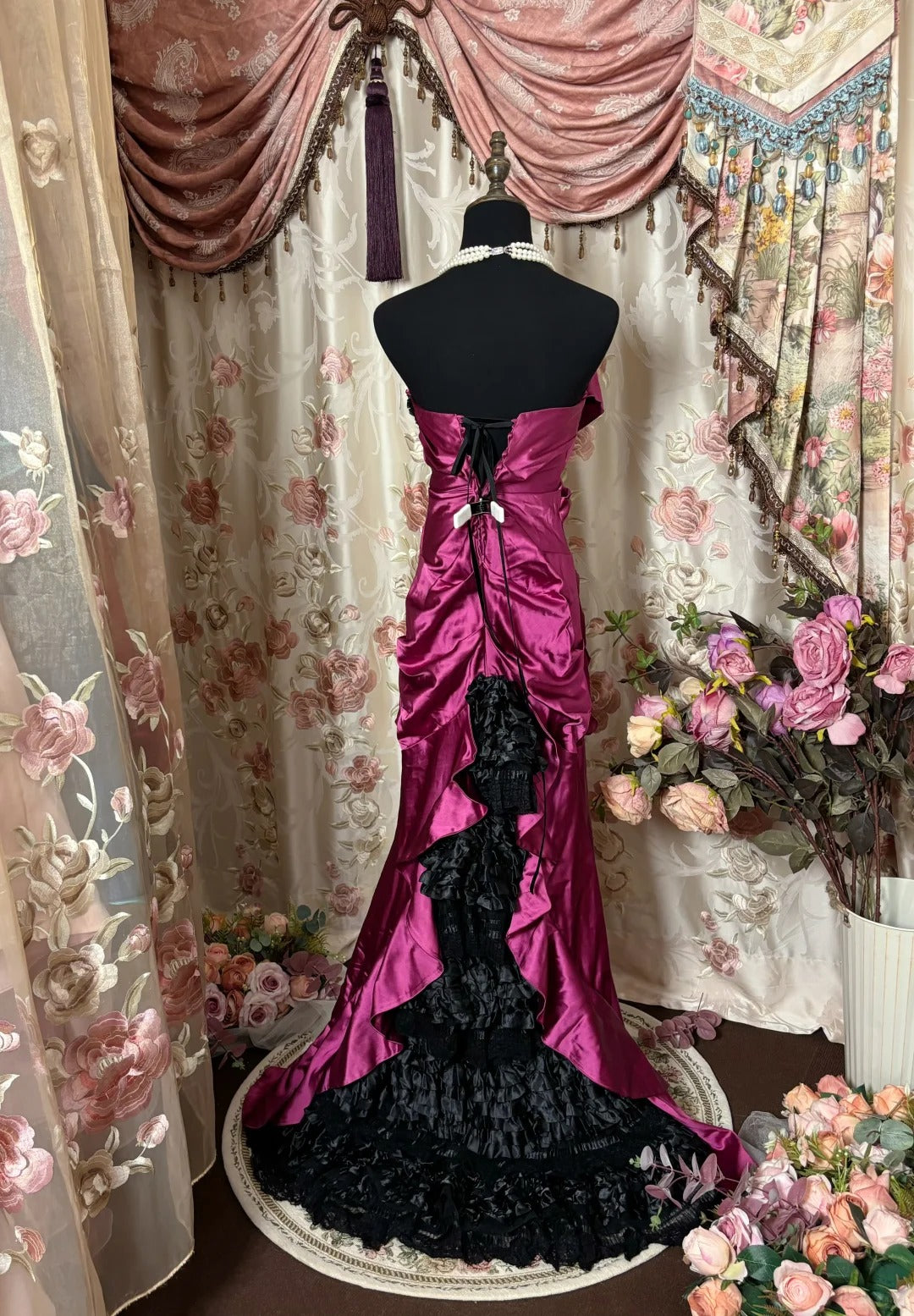 Charmante robe de bal bustier plissée longue robe de bal robe de soirée robe de gala robe de dîner d'affaires D2384