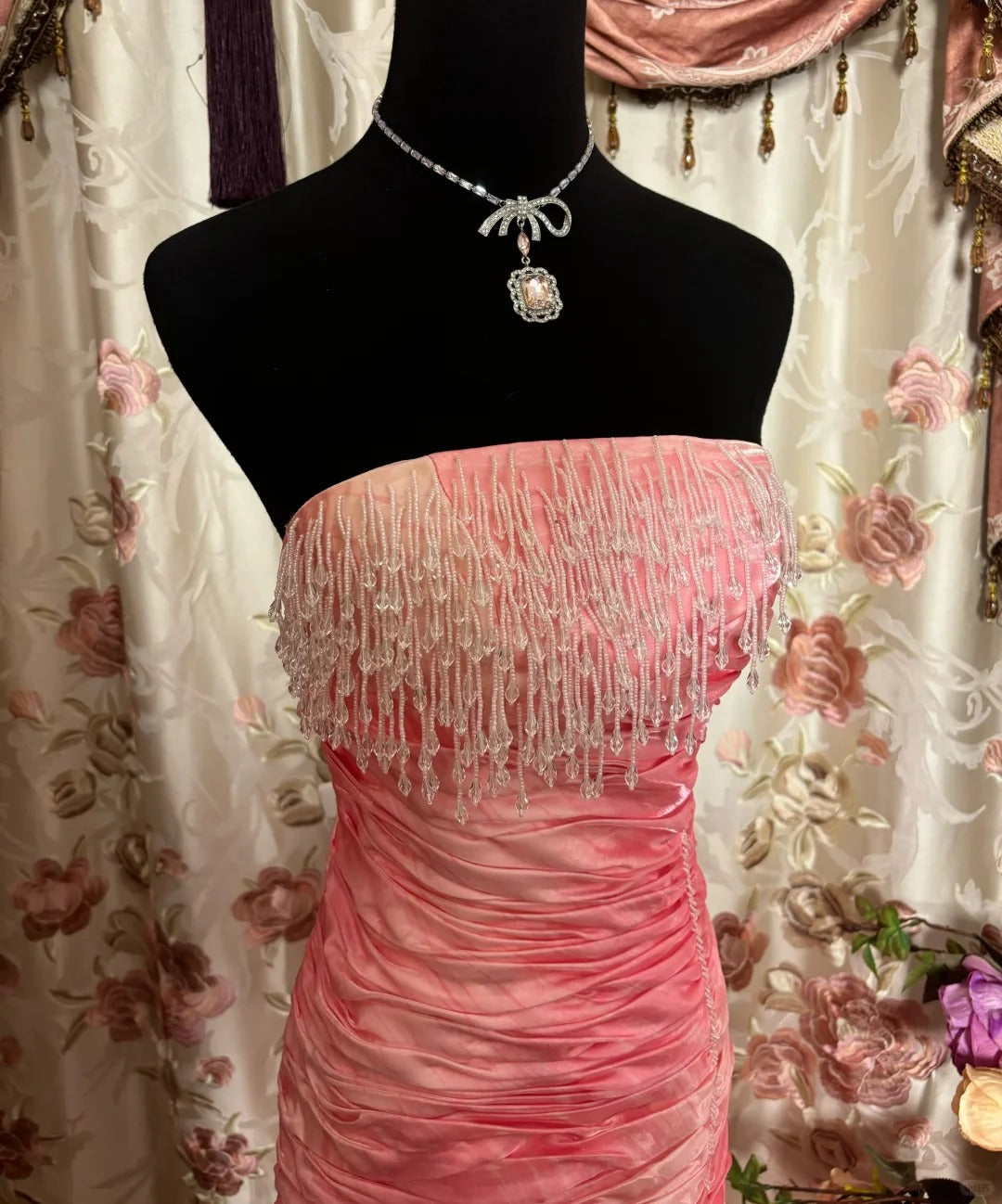 Sweet Prom Dress Strapless Pleated Mermaid Prom Gown Evening Dress Birthday Dress Business Dinner Dress D2386