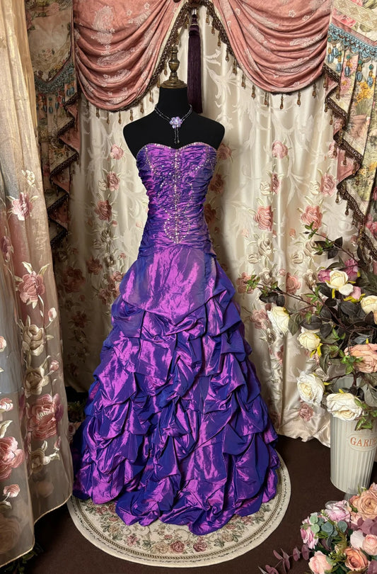 Charmante robe de bal en cœur plissée à paillettes, longue robe de soirée, robe de gala, robe de dîner d'affaires D2405