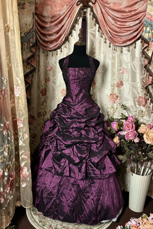 Robe de bal élégante, dos nu, plissée, robe de soirée, robe de danse, robe de fête d'anniversaire, D2408